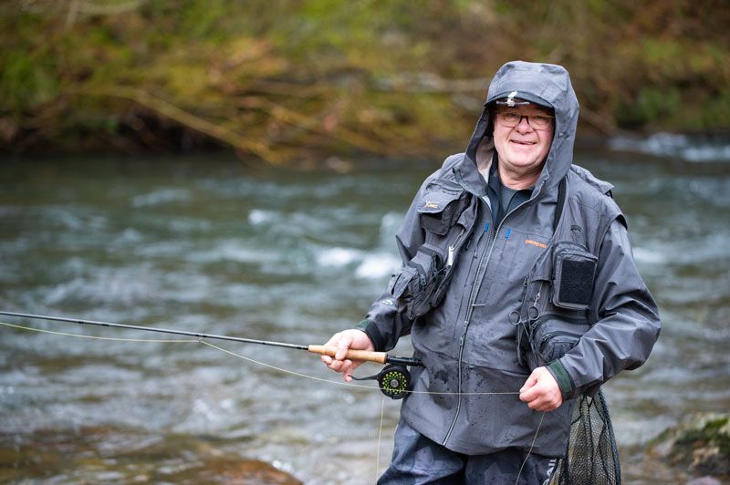 pescador en el parque