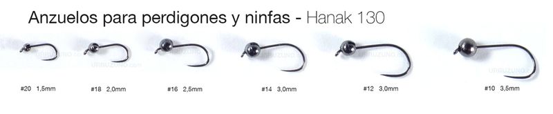 anzuelos para perdigones ninfas hanak bolas 