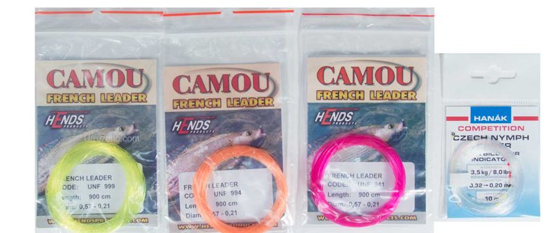 bajos de linea conicos pesca ninfa fluorocarbono