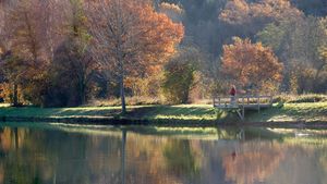 Pesca a mosca en el lago de Orleix - Francia 